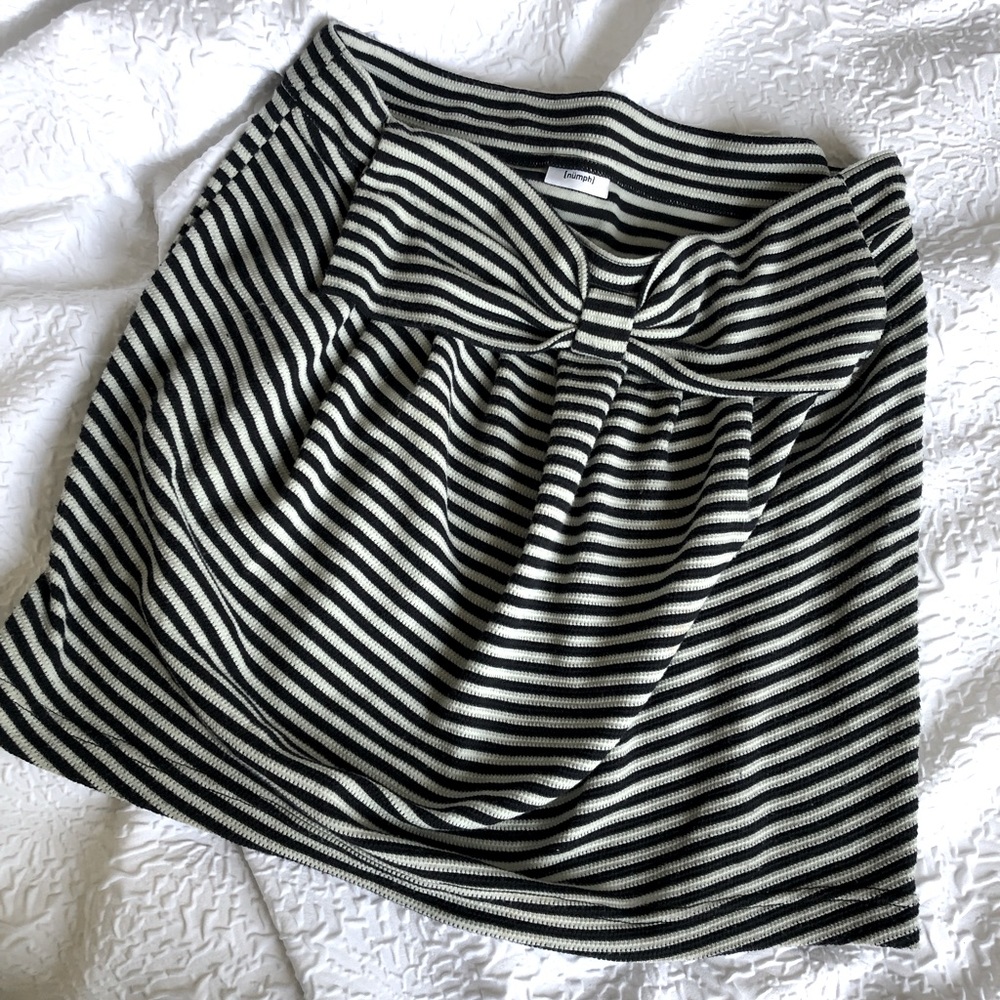 Vintage black & white striped mini-skirt